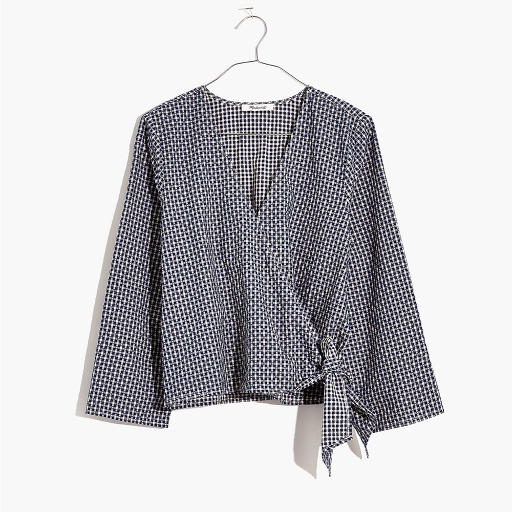 Madewell Textured Cotton Wrap Top